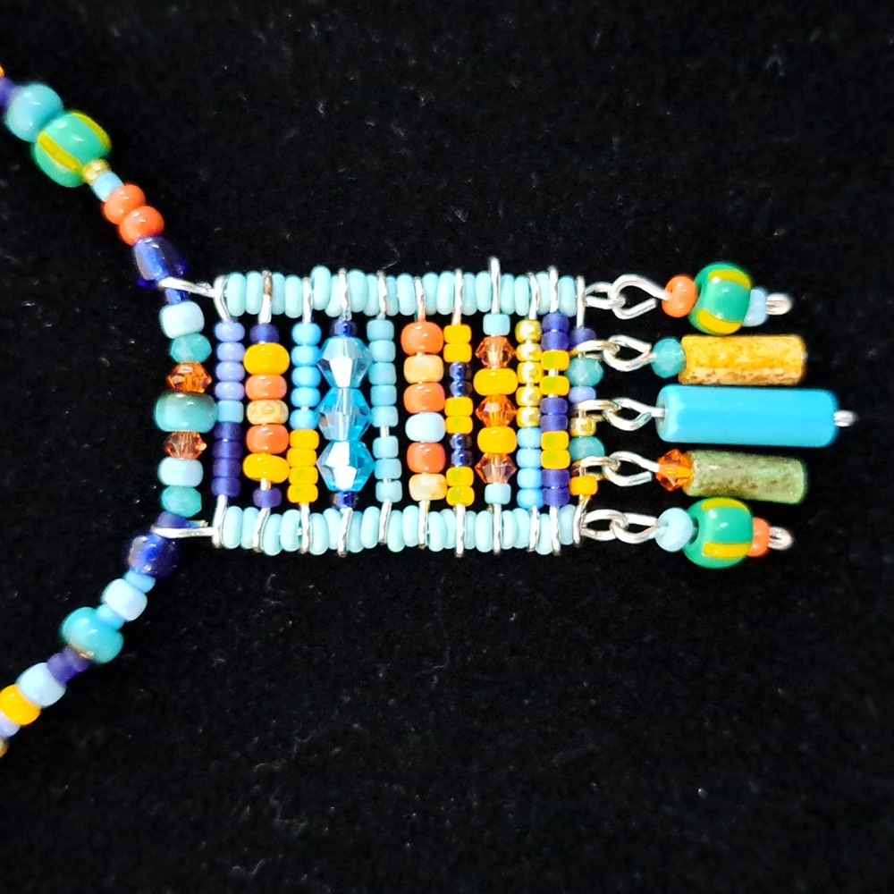 HANDMADE One Of A Kind Gorgeous Beaded Necklace, Multi-Color, 16-19" Adj.
